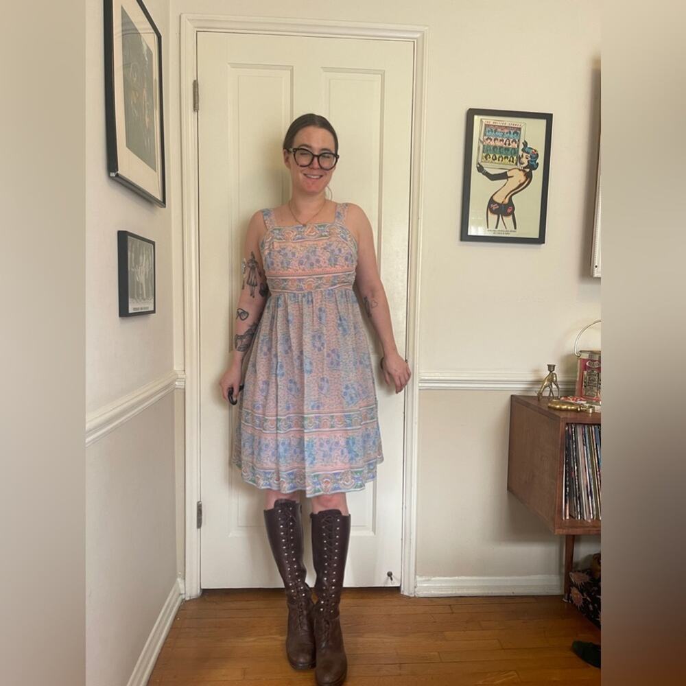 70s Vintage Miss Elliette Pastel Sundress - Picture 2 of 7